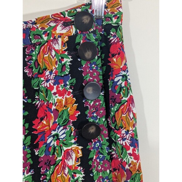 Sezane Maisie Wrap Skirt Women 34 Floral High Waisted Feminine Side Buttons - Picture 5 of 7